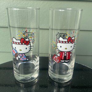 Hello Kitty Omatsuri Drinking Glass Lot of 2 Sanrio